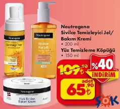 NEUTROGENA SİVİLCE TEMİZLEYİCİ JEL/BAKIM KREMİ 200 ML / YÜZ TEMİZLEME KÖPÜĞÜ 150 ML